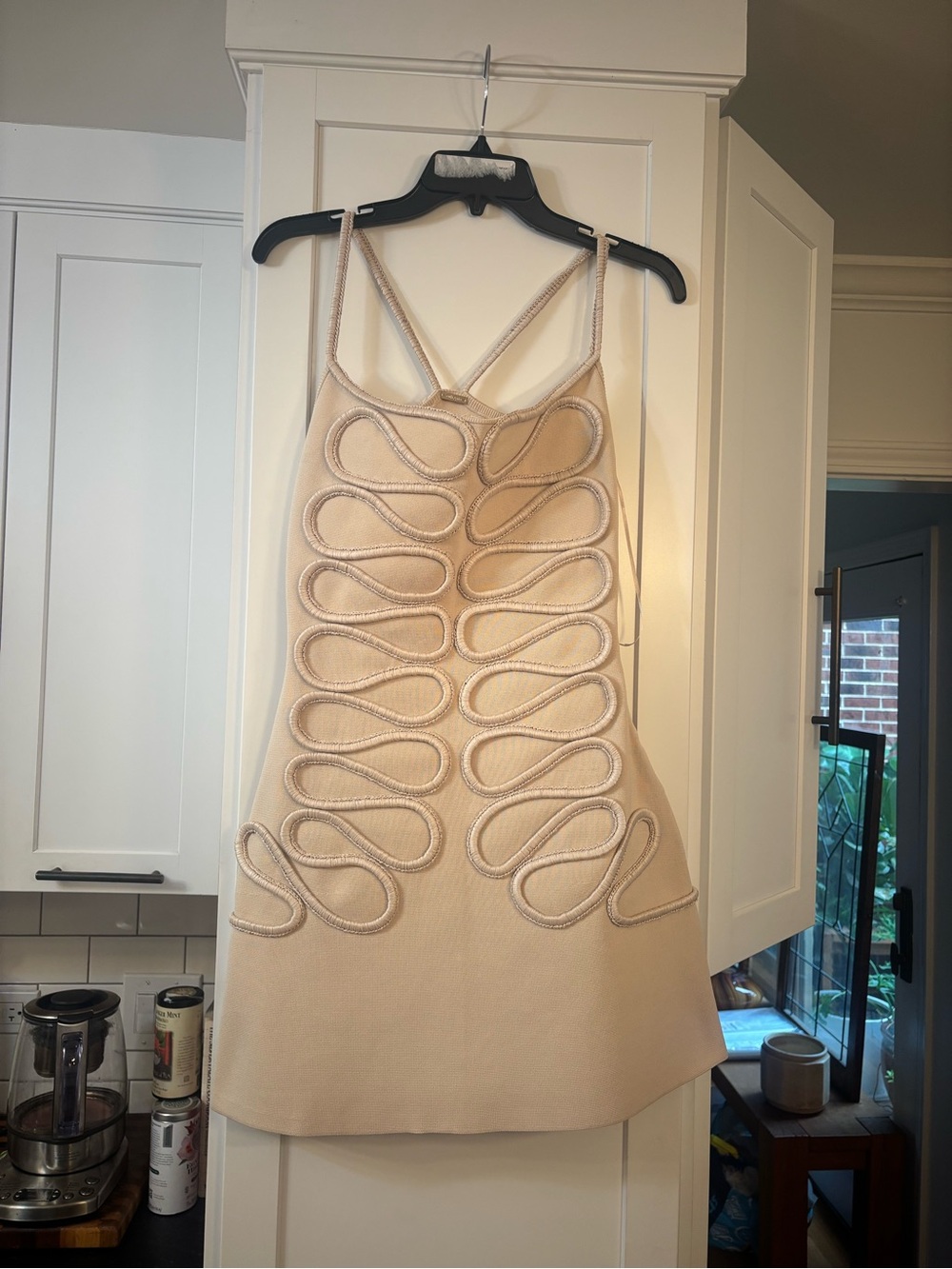 Cult Gaia Aimee sculpted curved line mini dress in beach tan nude - Picture 5 of 10